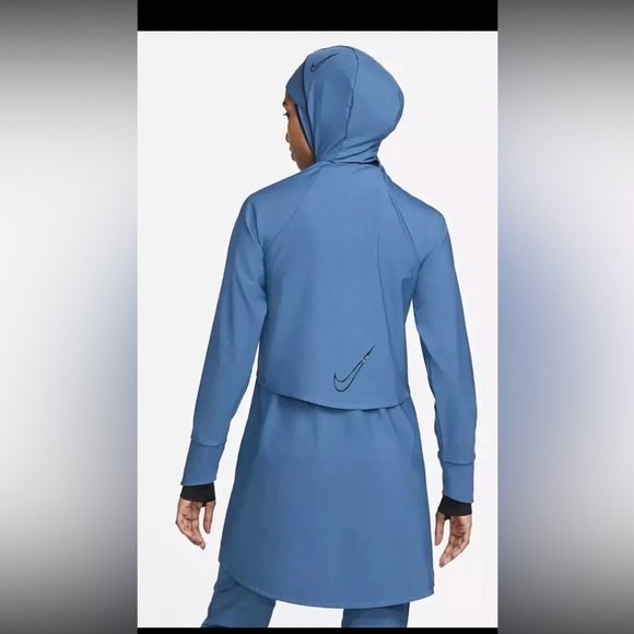 Nike Swimsuit Victory UPF 40 Full-Coverage Blue Tunic Dress Cover-up sz L $240 - Picture 2 of 7
